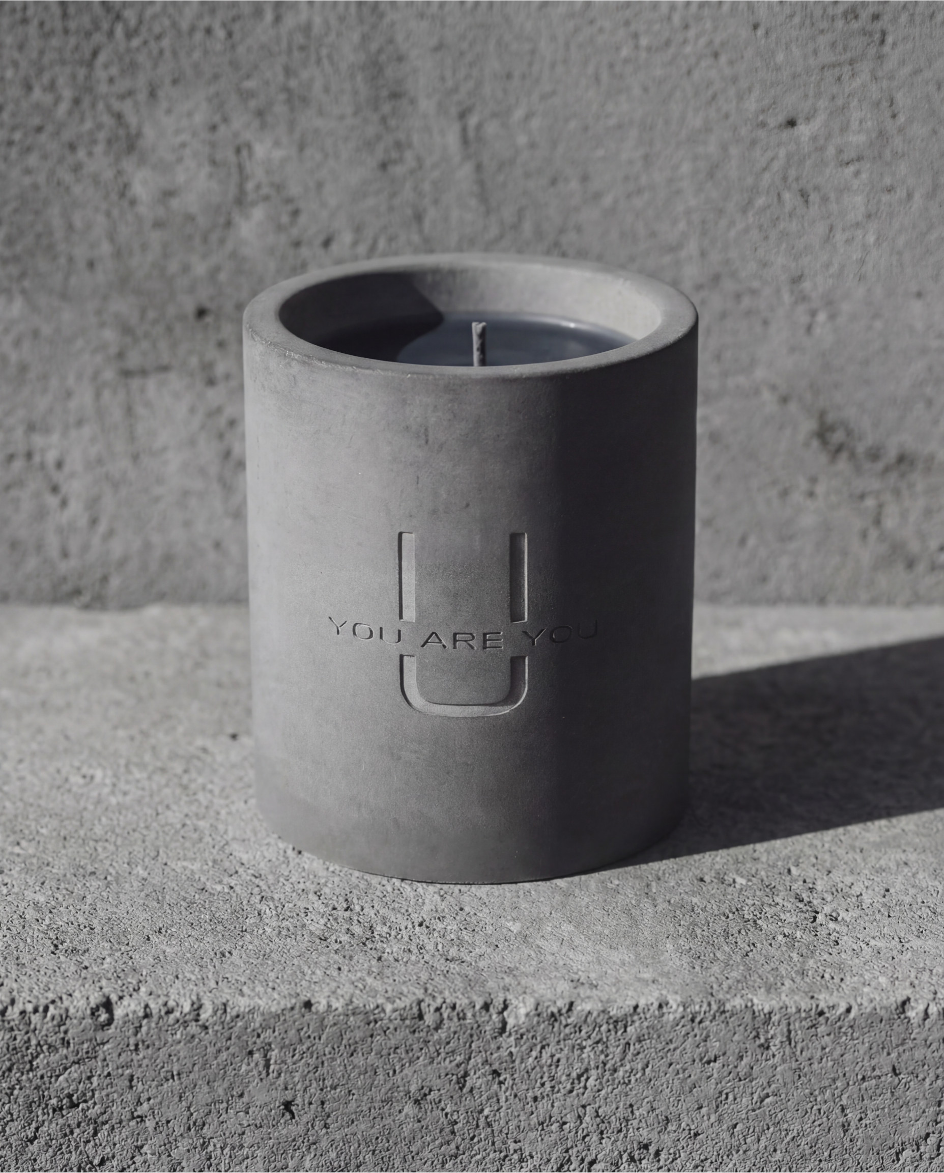 Brutalist concrete candle - Exquisite Ashwood cologne - URU Candle NYC